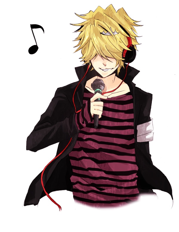 1boy bad_id bad_pixiv_id belphegor_(reborn) blonde_hair hair_over_eyes katekyo_hitman_reborn! male_focus mmff06 shirt short_hair smile solo striped_clothes striped_shirt tiara