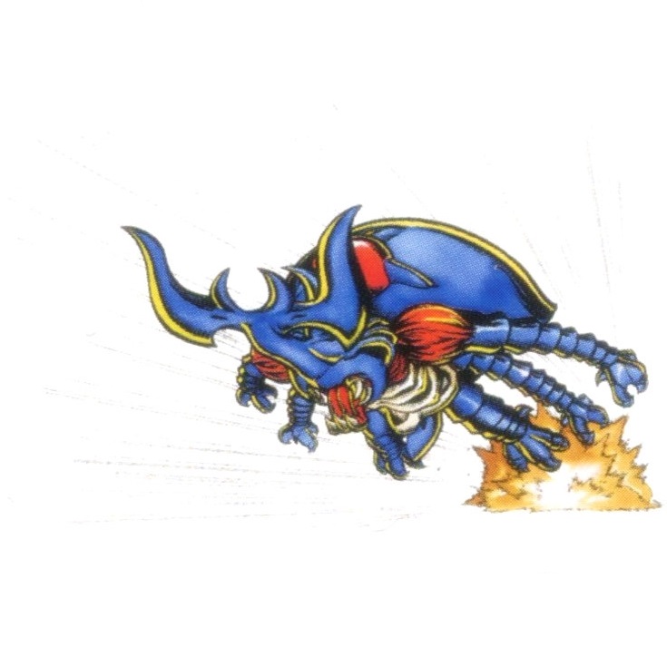atlurkabuterimon atlurkabuterimon_(blue) bug digimon digimon_(creature) exoskeleton flying horns muscular rhinoceros_beetle sharp_teeth simple_background teeth white_background