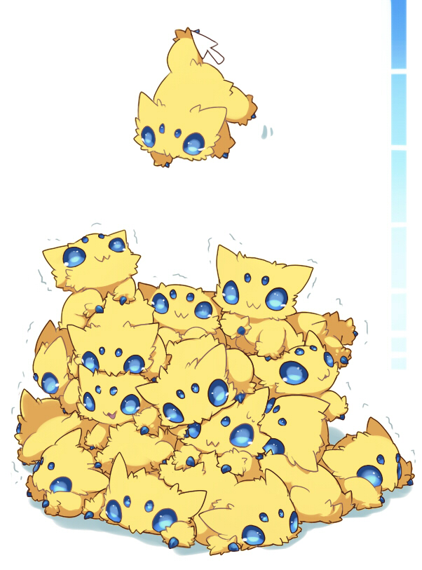 clone cursor gen_5_pokemon joltik nintendo no_humans okamori_kuo pokemon pokemon_(creature) too_many trembling