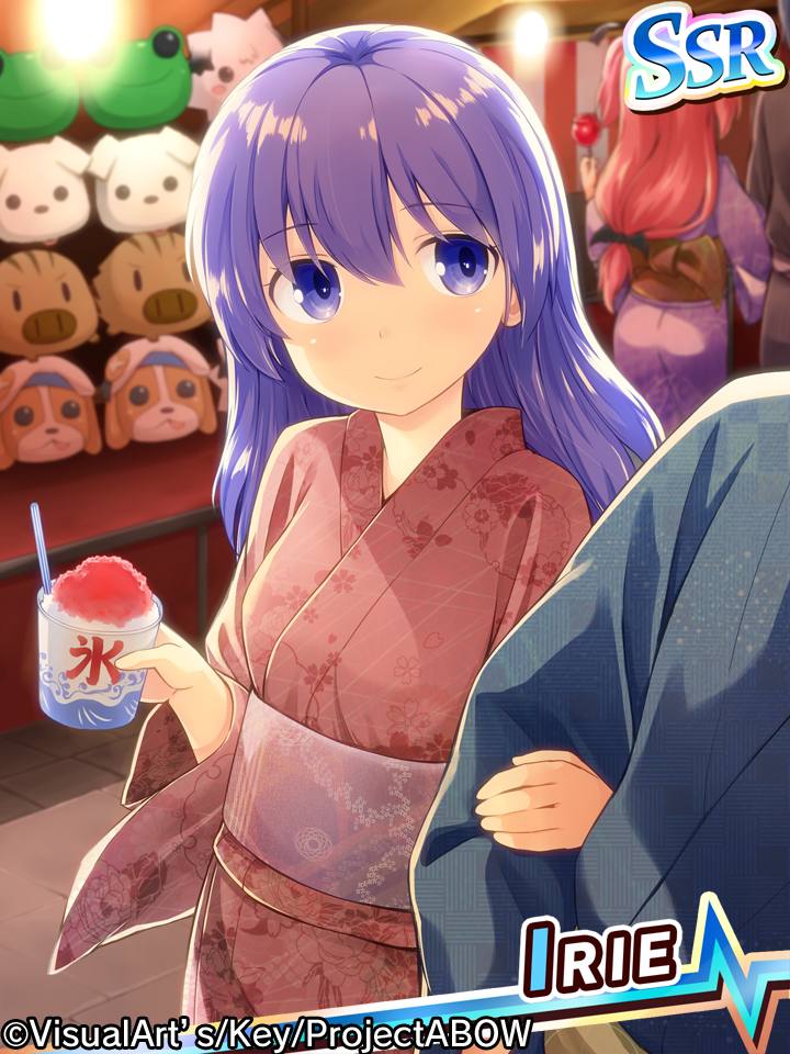 00s 10s 2boys 2girls air_(visual_novel) angel_beats! bad_id bad_twitter_id bakutendou botan_(clannad) candy_apple chibi-moth clannad company_connection food irie_miyuki japanese_clothes kanon keropii key_(company) kimono little_busters! long_hair mask multiple_boys multiple_girls potato_(air) purple_eyes purple_hair rewrite shaved_ice solo_focus yui_(angel_beats!) yukata