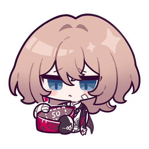 1girl bandage_on_face bandages black_jacket blue_eyes brown_hair chibi chibi_only commentary emoji empty_wallet english_commentary furrowed_brow holding holding_wallet honkai_(series) honkai_impact_3rd jacket lantern_(honkai_impact) medium_hair official_art solo transparent_background wallet