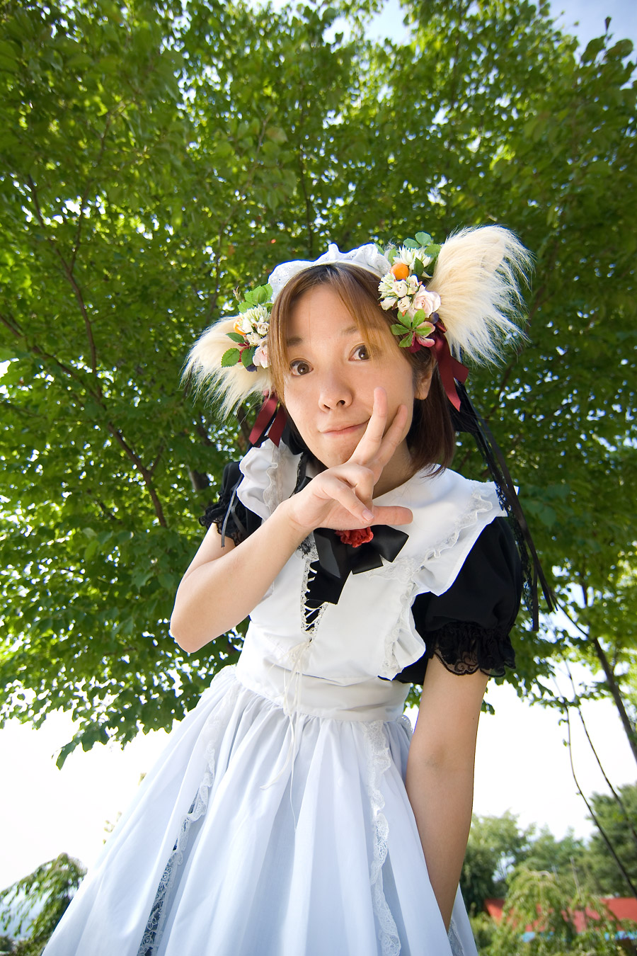 animal_ears anya apron cosplay dog_ears highres maid maid_apron photo_(medium)