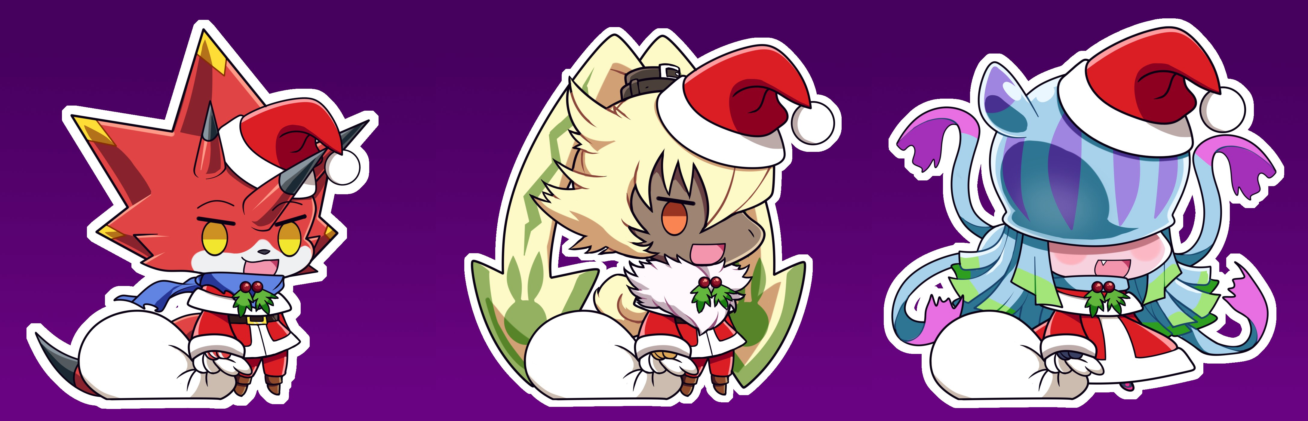 absurdres betelgammamon christmas digimon digimon_(creature) highres jellyfish_girl meme monster_girl no_eyes symbareangoramon tentacle_hair tentacles teslajellymon