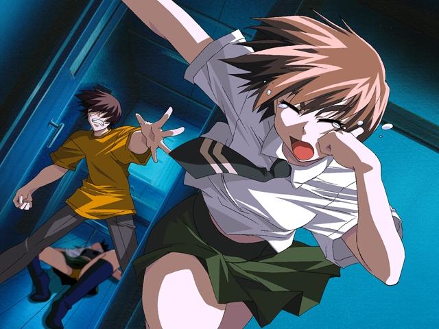 2girls chitose_midori green_green katakura_shinji kutsuki_futaba multiple_girls night takazaki_yuusuke