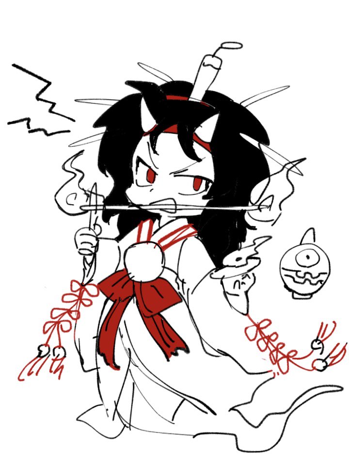 1other androgynous annoyed bell bow burabura candle_on_head commentary_request dagger deformed demon_horns fake_horns fire frown ghost_tail greyscale hair_ornament hairband hairpin headband hemo_(hemoroda) holding holding_dagger holding_knife holding_weapon horns japanese_clothes kimono knife len&#039;en long_hair long_sleeves looking_at_viewer messy_hair monochrome mouth_guard multiple_hairpins open_mouth other_focus red_bow red_eyes red_hairband red_headband red_ribbon ribbon shout_lines simple_background sleeve_ribbon solo spot_color taira_no_chouki v-shaped_eyebrows waist_bow weapon white_background wide_sleeves