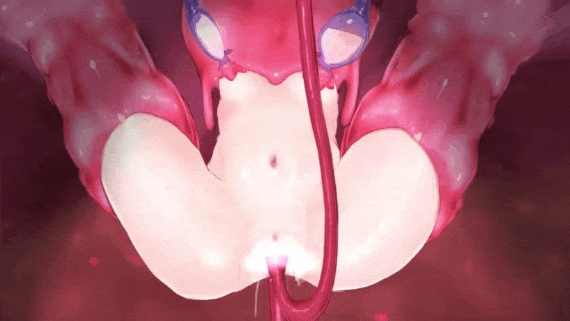 1girl animated animated_gif bdsm bondage bound breasts_squeezed_together breast_sucking breasts cum cum_in_pussy double_penetration forced_orgasm milking navel nude original restrained sexually_suggestive stuck tentacles tinakorolin vore