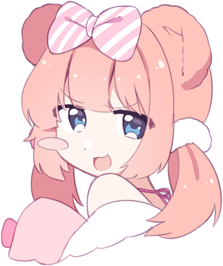 1girl animal_ears blue_eyes blush_stickers bow chromu hair_bow indie_virtual_youtuber looking_at_viewer lowres open_mouth pink_hair smile solo transparent_background twintails virtual_youtuber