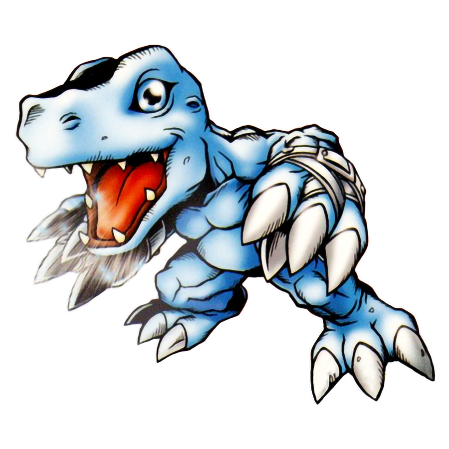 claws digimon digimon_(creature) digimon_savers sharp_teeth simple_background solo teeth white_background yukiagumon_(digimon_savers)