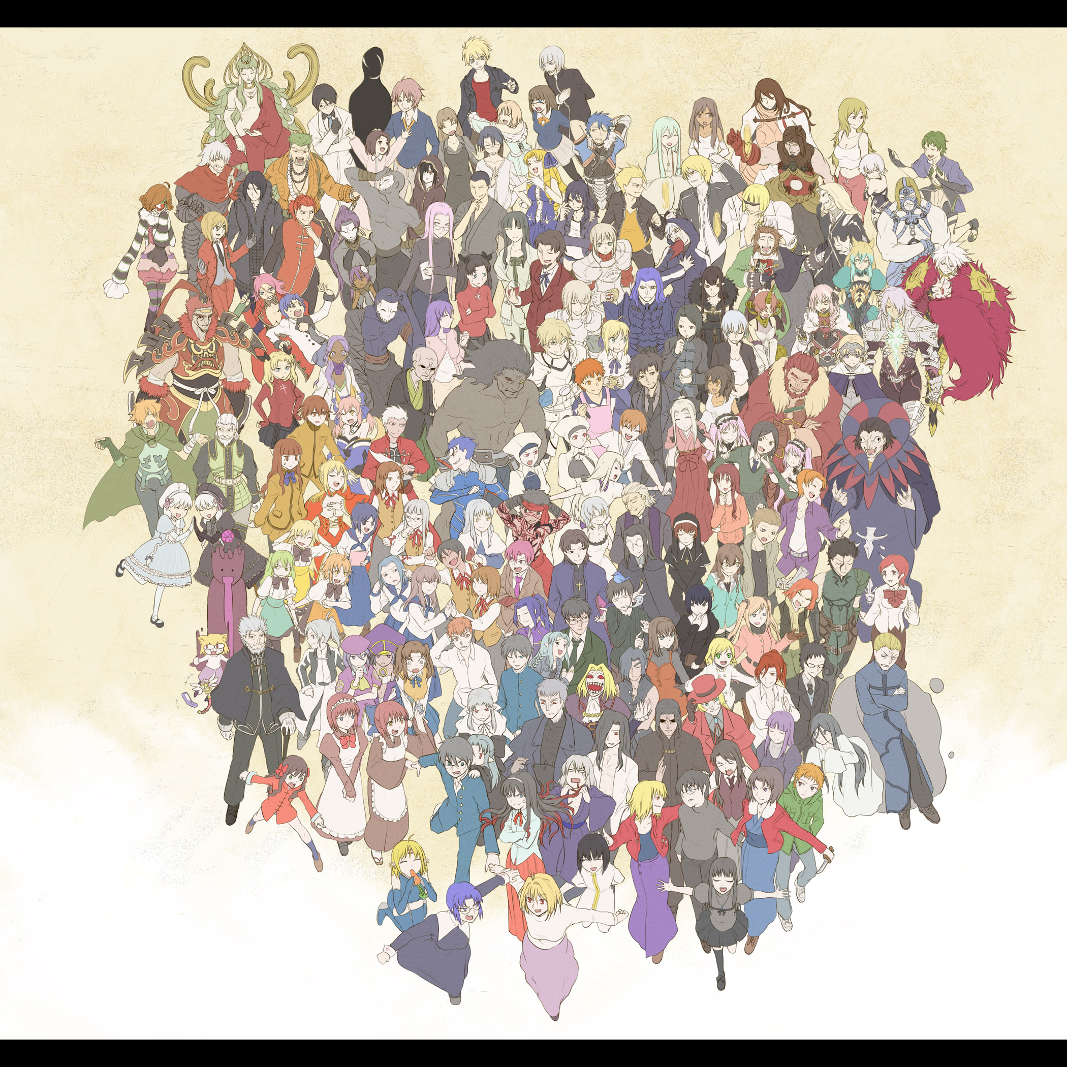 00s 10s 6+boys 6+girls absolutely_everyone ahoge alice_(fate) angra_mainyu_(fate) aozaki_aoko aozaki_touko araya_souren archer_(fate) arcueid_brunestud arima_miyako arm_around_neck armor artoria_pendragon_(fate) asagami_fujino assassin_(fate/zero) astolfo_(fate) atalanta_(fate) bare_shoulders bazett_fraga_mcremitz beard bedivere_(fate) berserker_(fate/zero) black_gloves black_hair blonde_hair blue_eyes bottle braid breasts brother_and_sister brown_hair cape caren_hortensia carnival_phantasm character_request child_assassin_(fate/zero) ciel_(tsukihime) claudia_hortensia closed_eyes collarbone cornelius_alba crossed_arms crossover cu_chulainn_(fate) cu_chulainn_(fate/stay_night) dan_blackmore dark-skinned_male dark_skin david_(fate) david_(fate/apocrypha) diarmuid_ua_duibhne_(fate) diarmuid_ua_duibhne_(lancer)_(fate) dust_of_osiris emiya_kiritsugu emiya_norikata emiya_shirou enjou_tomoe enkidu_(fate) euryale_(fate) everyone facial_hair facial_mark fate/apocrypha fate/extra fate/grand_order fate/hollow_ataraxia fate/prototype fate/stay_night fate/strange_fake fate/zero fate_(series) father_and_daughter father_and_son female_assassin_(fate/zero) fingerless_gloves francis_drake_(fate) frankenstein&#039;s_monster_(fate) fujimura_taiga fujou_kirie full_armor fumizuka_eiri gatou_monji gauntlets gawain_(fate) georgios_(fate) gilgamesh_(fate) gilles_de_rais_(caster)_(fate) gilles_de_rais_(fate) glasses gloves grail-kun grey_hair hair_ornament hair_over_eyes hand_on_own_chest hand_on_own_chin hassan_of_the_cursed_arm_(fate) heracles_(fate) hibino_hibiki highres himuro_kane hisau_maiya hisui_(tsukihime) horns hotaruzuka_otoko illyasviel_von_einzbern instructor_iri inui_arihiko irisviel_von_einzbern iskandar_(fate) jack_the_ripper_(fate/apocrypha) jeanne_d&#039;arc_(fate) jeanne_d&#039;arc_(ruler)_(fate) julius_belkisk_harway kara_no_kyoukai karna_(fate) katsuragi_chikagi kayneth_archibald_el-melloi kinomi_housuke kischur_zelretch_schweinorg kishima_kouma kishinami_hakuno_(female) kishinami_hakuno_(male) kohaku_(tsukihime) kokutou_azaka kokutou_mikiya kotomine_kirei kotomine_risei kumari_kojika kuonji_alice kurogiri_satsuki kuzuki_souichirou len_(tsukihime) leonard_bistario_harway letterboxed leysritt_(fate) li_shuwen_(fate) li_shuwen_(young)_(fate) long_hair lu_bu_(fate) lugh_beowulf luviagelita_edelfelt mahou_tsukai_no_yoru makeup makidera_kaede mask matou_kariya matou_sakura matou_shinji matou_zouken may_riddell_archelot medea_(caster)_(fate) medea_(fate) medusa_(fate) medusa_(rider)_(fate) melty_blood mercury_(element) merem_solomon misawa_hanei mitsuzuri_ayako mordred_(fate) mordred_(fate/stay_night) mother_and_daughter mother_and_son multiple_boys multiple_girls musashibou_benkei_(fate) mustache nanako nanako_(tsukihime) nanaya_shiki necktie neco-arc nero_claudius_(fate) nero_claudius_(fate/extra) no_name_assassin_(fate) nrvnqsr_chaos nursery_rhyme_(fate) nursery_rhyme_(fate/grand_order) orange_hair pantyhose pink_hair ponytail purple_eyes purple_hair rani_viii ranruu-kun red_hair reiroukan_misaya revision riesbyfe_stridberg robin_hood_(fate) ryougi_mana ryougi_shiki ryuudou_issei ryuudou_reikan saber_(fate) saegusa_yukika sajou_ayaka_(fate/prototype) sajou_manaka sakata_kintoki_(fate) sasaki_kojirou_(fate) scar sella_(fate) semiramis_(fate) seo_akira shirazumi_lio shizuki_soujuurou short_hair siblings siegfried_(fate) single_braid single_horn sion_eltnam_(type-moon) sion_eltnam_atlasia sisters sola-ui_nuada-re_sophia-ri spartacus_(fate) st._george_(fate/apocrypha) stheno_(fate) striped sugata_sunao sunglasses suse_ritsuka suse_yuika tamago_(pixiv17968) thighhighs tine_chelc tohno_akiha tohno_shiki tohno_shiki_(2) tohsaka_aoi tohsaka_rin tohsaka_rin_(fate/extra) tohsaka_rin_(true_appearance)_(fate/extra) tohsaka_tokiomi torinoko_tamago tsukihime tsukihime_souka tsukiji_tobimaru twice_h_pieceman twins type-moon uryuu_ryuunosuke vlad_iii_(fate/apocrypha) vlad_iii_(fate/extra) volumen_hydragyrum_(fate) wallachia waver_velvet white_hair white_len_(tsukihime) william_shakespeare_(fate) yumizuka_satsuki