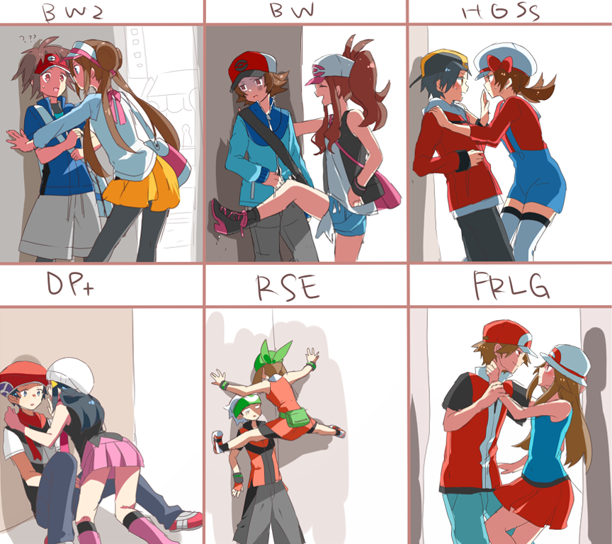 00s 10s 6+boys 6+girls against_wall assertive_female bad_id bad_pixiv_id bag bandana bare_legs baseball_cap beanie black_hair blush boots bow brendan_(pokemon) brendan_(pokemon_emerald) brown_hair newsboy_cap chart cicada_block_(meme) clothes_around_waist copyright_name couple dawn_(pokemon) denim denim_shorts double_bun ethan_(pokemon) eye_contact hair_bun hat hat_ribbon hilbert_(pokemon) hilda_(pokemon) jacket jacket_around_waist kabedon kneehighs leaf_(pokemon) long_hair looking_at_another lucas_(pokemon) lyra_(pokemon) may_(pokemon) may_(pokemon_emerald) meme miniskirt multiple_boys multiple_girls naru_(andante) nate_(pokemon) nintendo overalls pantyhose pink_footwear pokemon pokemon_bw pokemon_bw2 pokemon_dppt pokemon_frlg pokemon_hgss pokemon_rse ponytail red_(pokemon) red_(pokemon_frlg) ribbon rosa_(pokemon) scarf short_hair shorts shoulder_bag skirt smile socks thighhighs turn_pale twintails visor_cap you_gonna_get_raped