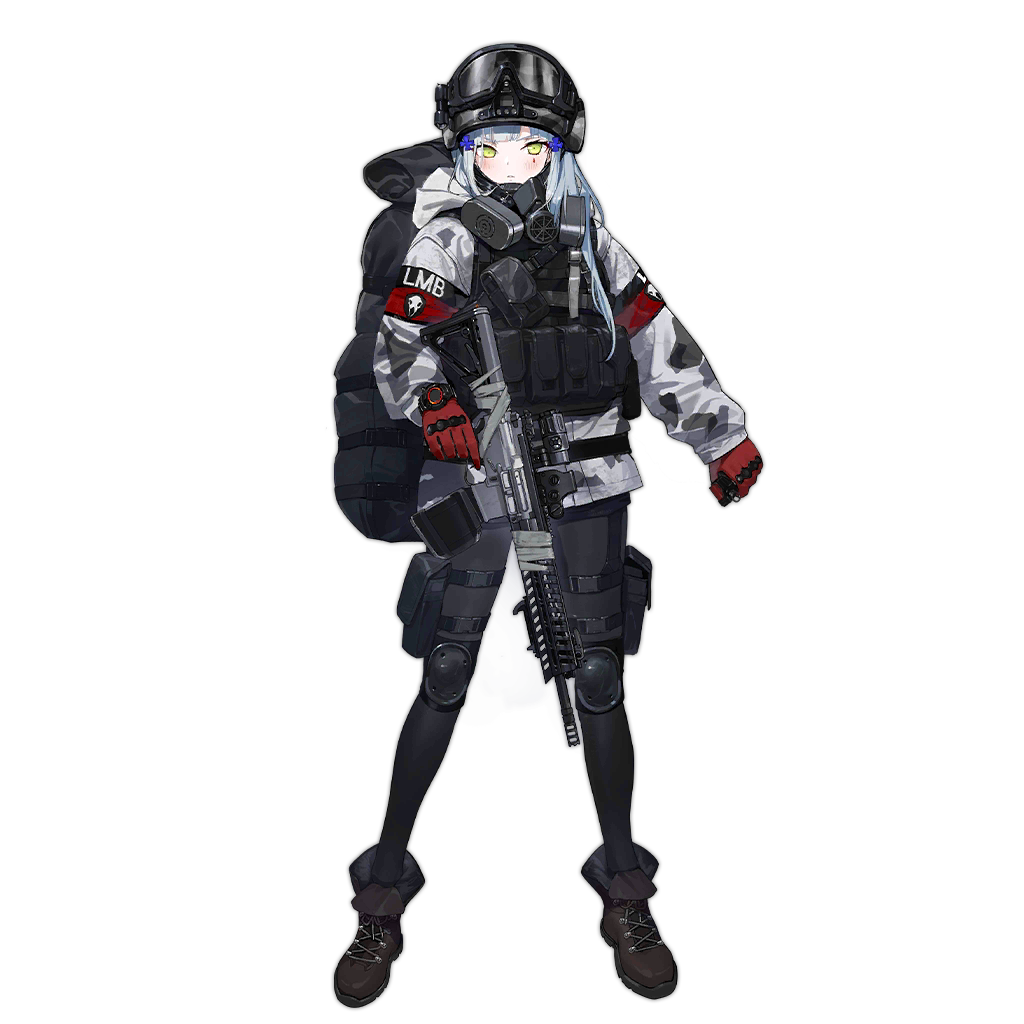 1girl acog assault_rifle blush boots brown_boots camouflage crossover duct_tape english_text gas_mask girls&#039;_frontline gloves goggles goggles_on_headwear green_eyes gun h&amp;k_hk416 helmet hk416_(fang)_(girls&#039;_frontline) hk416_(girls&#039;_frontline) holding holding_gun holding_weapon knee_pads last_man_battalion mask mask_around_neck military military_uniform official_alternate_costume official_art p416 pantyhose red_gloves respirator rifle rogue_division_agent scope silver_hair snow_camouflage solo tactical_clothes tom_clancy&#039;s_the_division transparent_background trigger_discipline vest watch weapon winter_uniform wristwatch