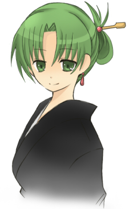 00s 1girl female_focus green_eyes green_hair higurashi_no_naku_koro_ni lowres matching_hair/eyes solo sonozaki_akane
