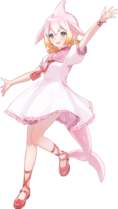 1girl chinese_white_dolphin_(kemono_friends) full_body game_cg kemono_friends kemono_friends_kingdom looking_at_viewer official_art solo tachi-e transparent_background