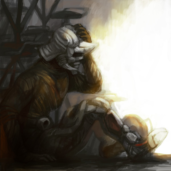 1boy gamel grey_theme kamen_rider kamen_rider_ooo_(series) male_focus monster solo yapo_(mess) yapo_(pixiv)