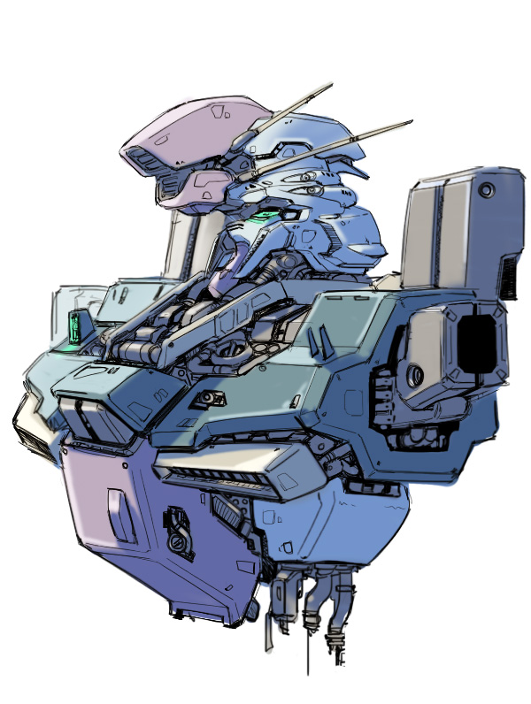 glowing glowing_eyes green_eyes gundam gundam_zz looking_ahead mecha no_humans redesign robot solo taedu upper_body v-fin white_background zz_gundam