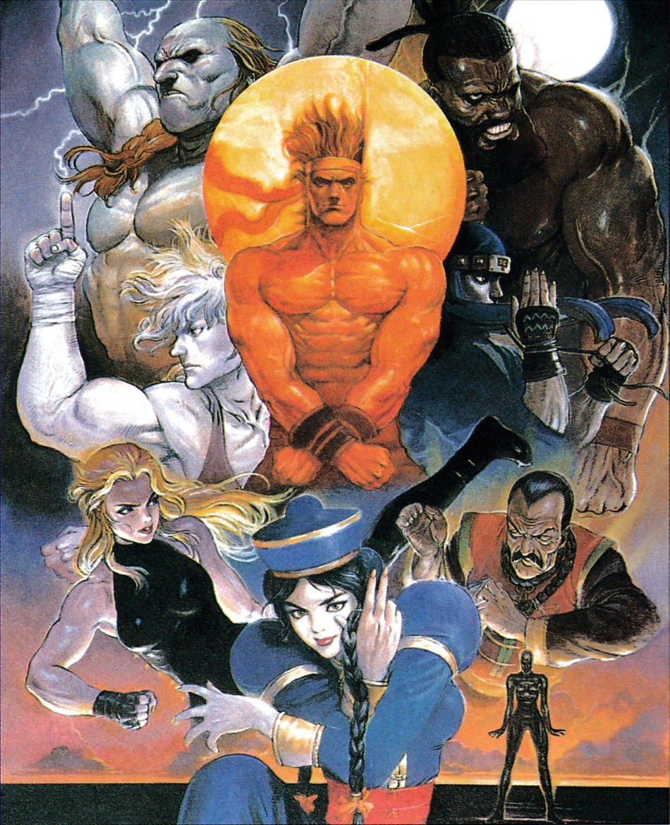 1990s_(style) 3girls 6+boys abs beard blonde_hair bodysuit braid breasts chinese_clothes commentary crossed_arms dark_skin dreadlocks dural english_commentary facial_hair fighting_stance hair_over_shoulder hat headband index_finger_raised jacky_bryant jeffry_mcwild kage-maru lau_chan medium_breasts metal_skin multiple_boys multiple_girls muscular muscular_female ninja official_art pai_chan pectorals retro_artstyle sarah_bryant sega single_braid terada_katsuya third-party_source topless_male very_dark_skin virtua_fighter wolf_hawkfield yuki_akira