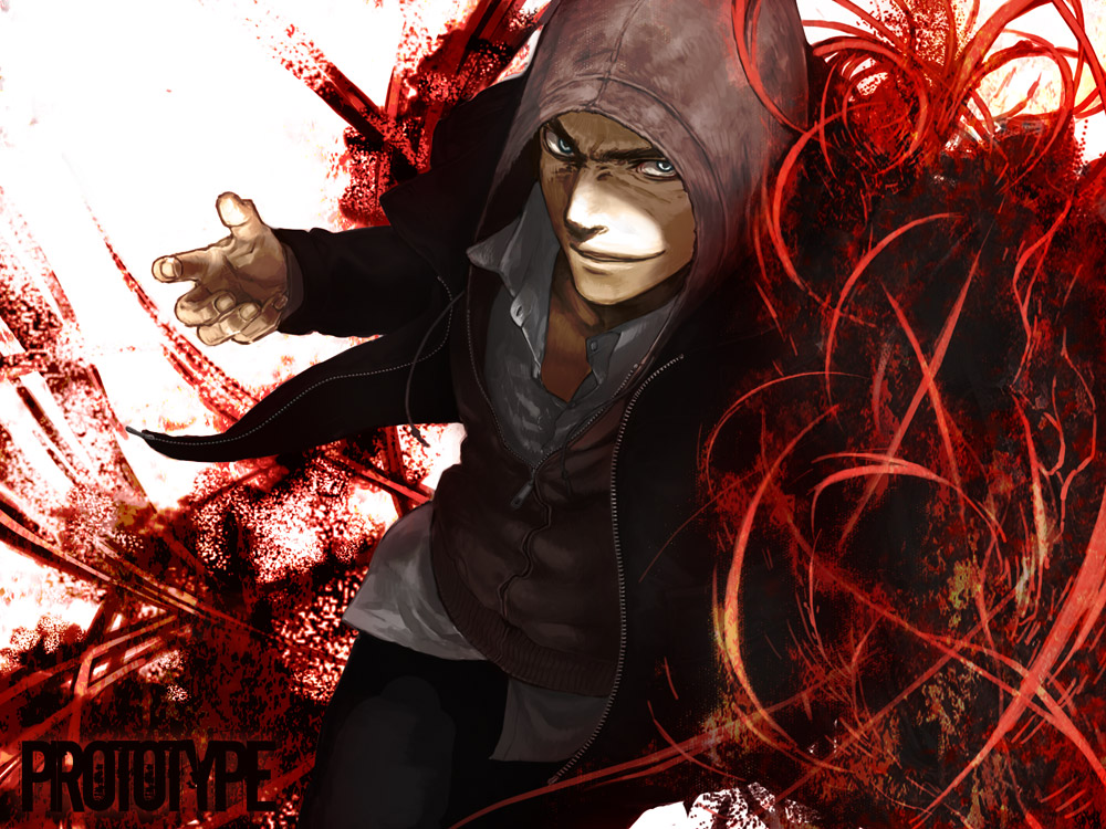 1boy alex_mercer blue_eyes copyright_name hood hoodie male_focus prototype_(game) shisha_b solo