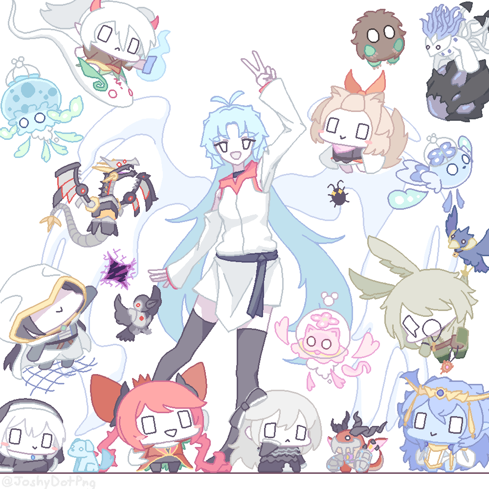 1other 6+girls angel_wings ash_blossom_&amp;_joyous_spring bird blue_hair bug bystial_magnumhut chibi commentary crow cyber_dragon_infinity d.d._crow dominus_impulse dominus_purge dragon droll&amp;lock_bird duel_monster effect_veiler english_commentary ghost_belle_&amp;_haunted_mansion ghost_mourner_&amp;_moonlit_chill ghost_ogre_&amp;_snow_rabbit ghost_sister_&amp;_spooky_dogwood infinite_impermanence joshydotpng kuriboh long_hair maxx_c meteor mulcharmy_fuwalos mulcharmy_meowls mulcharmy_purulia multiple_girls nibiru_the_primal_being no_pupils sparkling_eyes twitter_username v very_long_hair white_background wings yu-gi-oh!