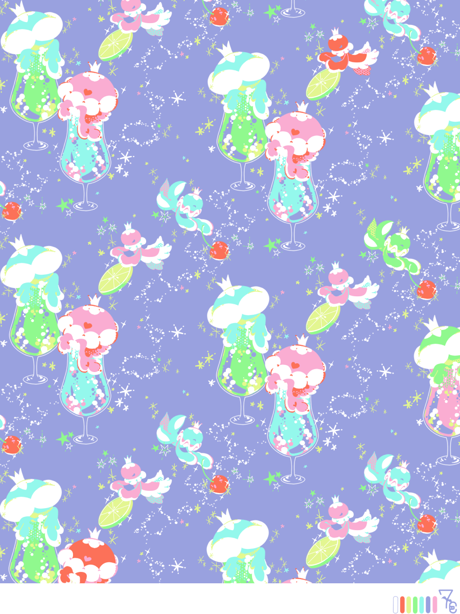 alternate_color cherry color_guide crown cup drinking_glass food frillish frillish_(female) frillish_(male) fruit gen_5_pokemon highres jellicent jellicent_(female) jellicent_(male) lime_(fruit) lime_slice nintendo no_humans oversized_food oversized_object pokemon pokemon_(creature) purple_background shiny_and_normal shiny_pokemon sparkle star_(symbol) wine_glass zara-me_(yukkuri)