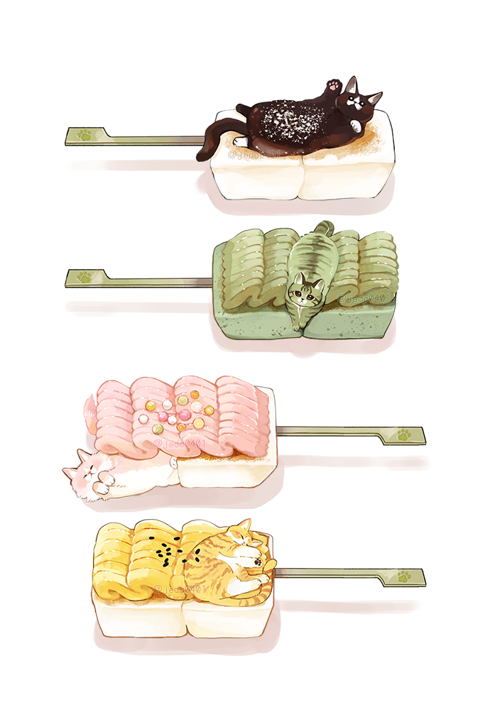 cat food food_focus food_request hakuchizu no_humans on_food original simple_background undersized_animal white_background