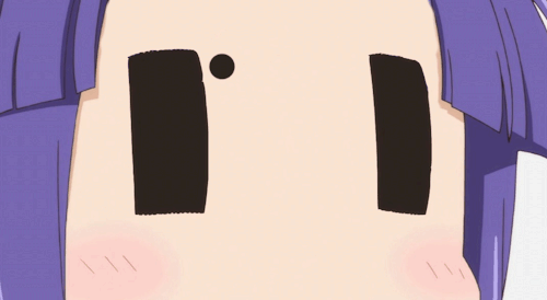 1girl animated animated_gif anime_screenshot blush close-up hinata_yukari lowres pong purple_hair retro_artstyle what yuyushiki |_| ||_||