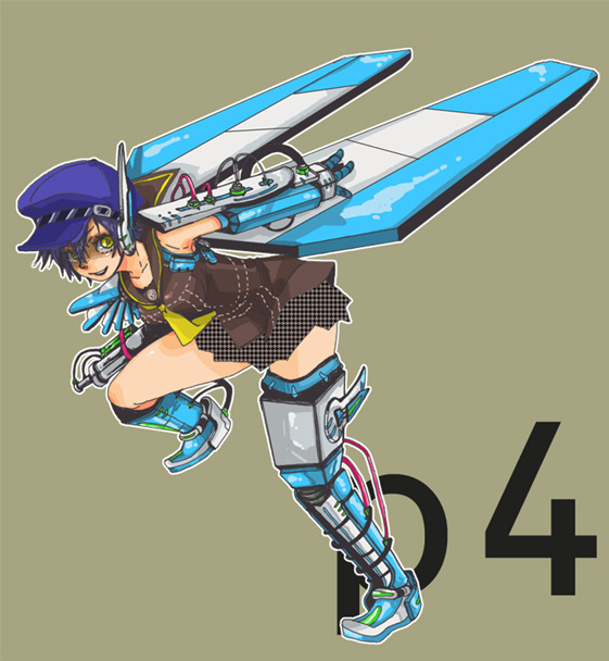 1girl androgynous atlus bad_id bad_pixiv_id blue_hair cabbie_hat female_focus hat persona persona_4 reverse_trap school_uniform serafuku shadow_(persona) shirogane_naoto short_hair solo ten ten_(ch) yellow_eyes