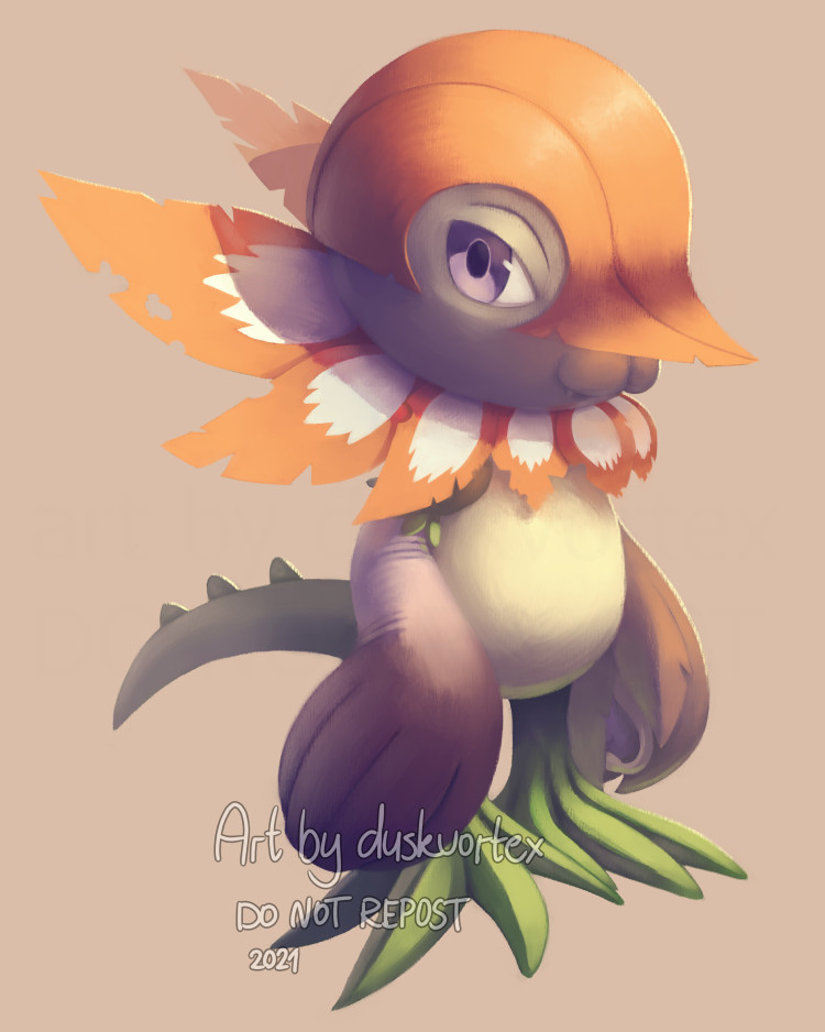 digimon digimon_(creature) fangs floramon looking_at_viewer petals solo tail