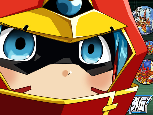 1boy banpresto blue_eyes blue_hair fighter_roar gununu_(meme) kouta_azuma male_focus matching_hair/eyes meme solo super_robot_wars super_robot_wars_original_generation the_great_battle