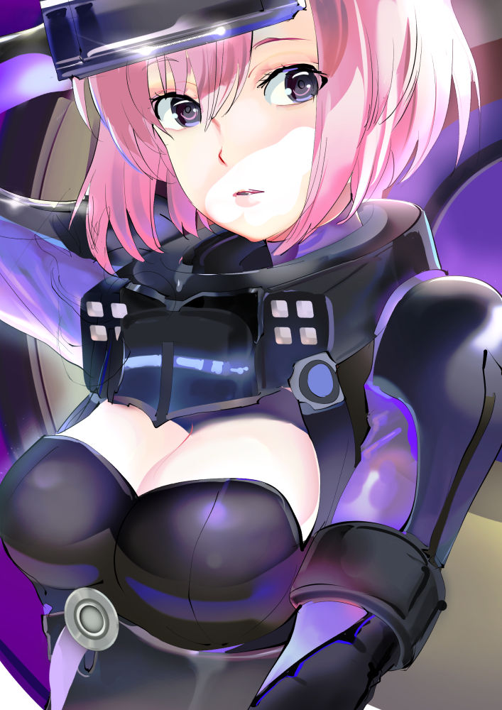 119 1girl black_eyes breasts cleavage fate/grand_order fate_(series) female_focus hair_between_eyes looking_at_viewer mash_kyrielight mash_kyrielight_(ortenaus) medium_breasts open_mouth pink_hair pixiv_fate/grand_order_contest_2 short_hair solo upper_body