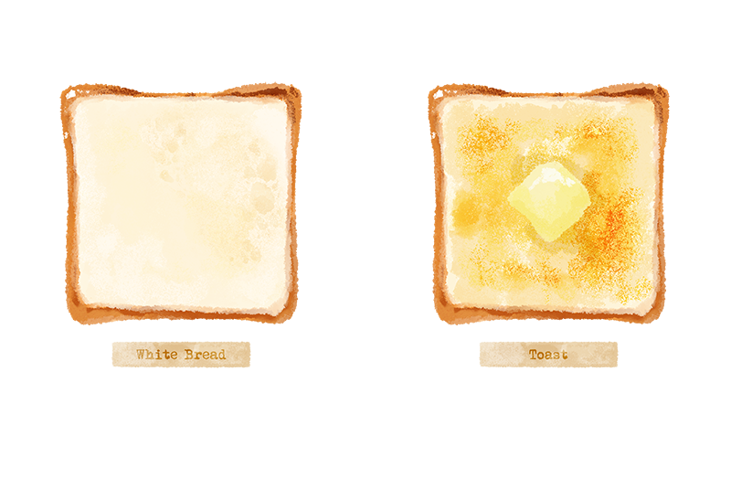 bread bread_slice butter food food_focus food_name no_humans original sakurako_shinya toast transparent_background