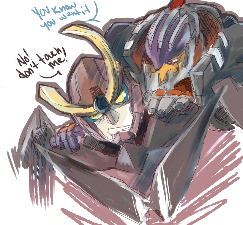 00s bad_id bad_pixiv_id blush company_connection dix-neuf english_text gainax gurren-lagann hands_on_shoulders mecha no_humans robot sketch tehryu tengen_toppa_gurren_lagann top_wo_nerae!_(series) top_wo_nerae_2!