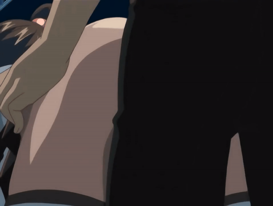 00s 1girl 2006 all_fours animated animated_gif ass bible_black bible_black_only black_thighhighs brown_hair censored doggystyle from_behind imari_kurumi lowres no_panties penis ponytail rape school_uniform sex sex_from_behind side_ponytail skirt tagme thighhighs vaginal zettai_ryouiki
