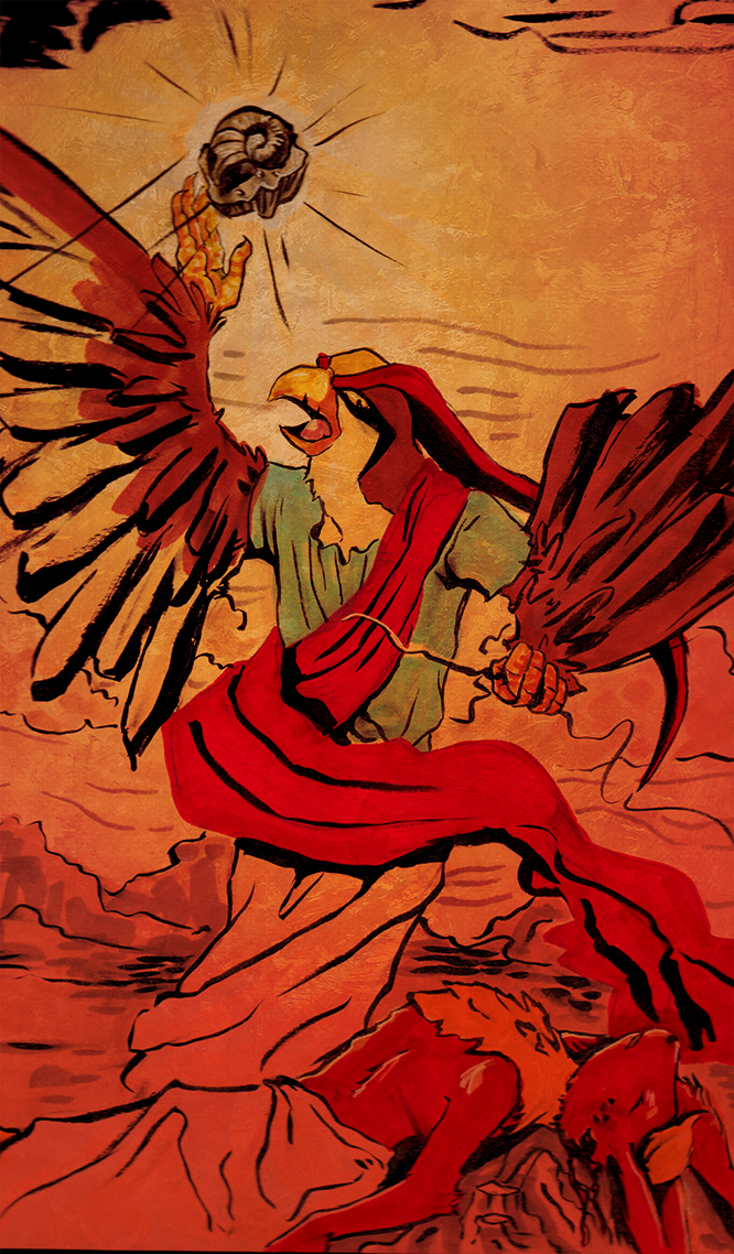 fine_art_parody flareon game_freak gen_1_pokemon h34rts helix_fossil nintendo no_humans parody pidgeot pokemon pokemon_(creature) twitch_plays_pokemon wings