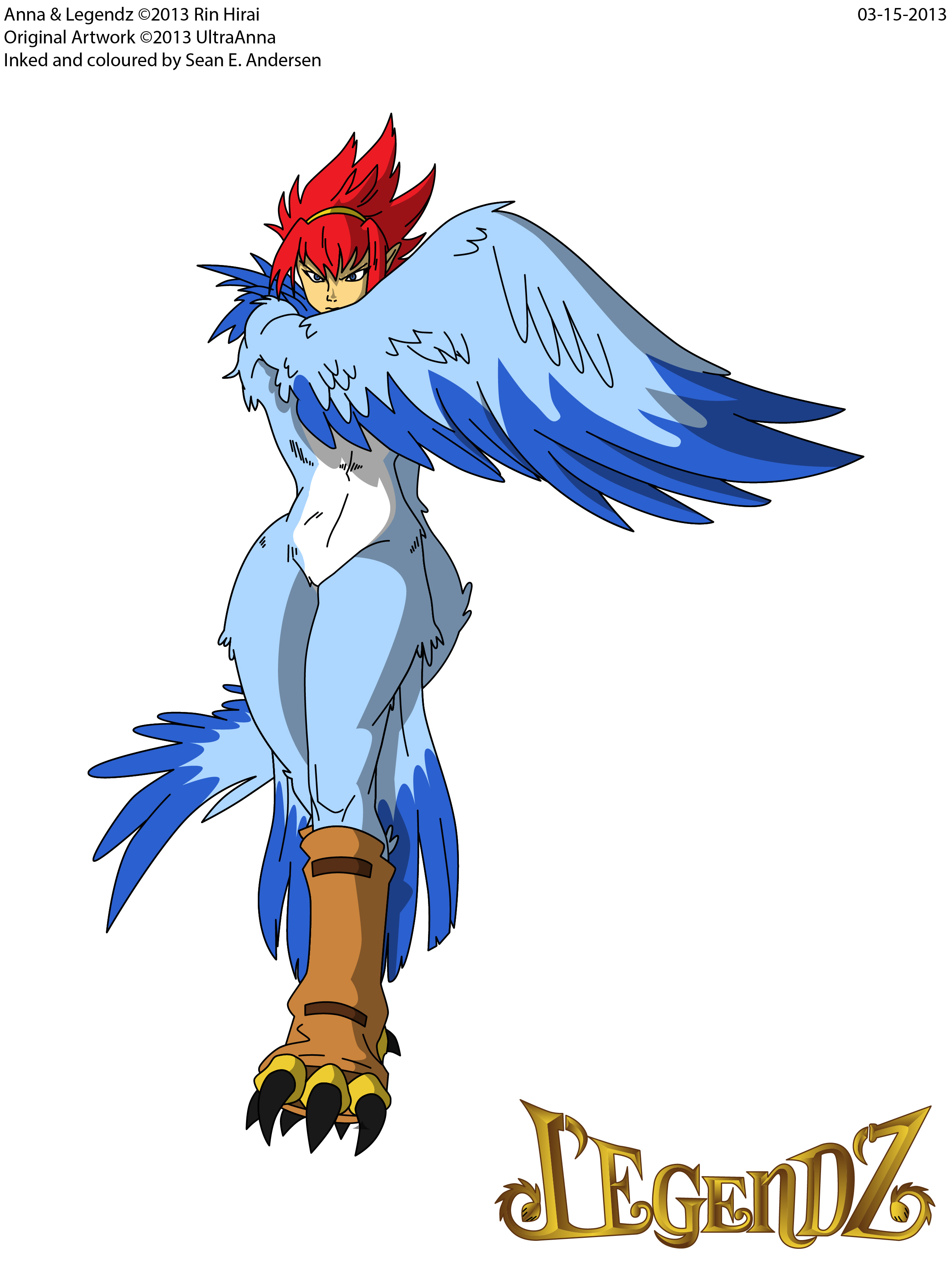 absurdres anna_(legendz) claws feathers harpy harpy_(legendz) highres legendz legendz_(creature) monster_girl simple_background white_background wings