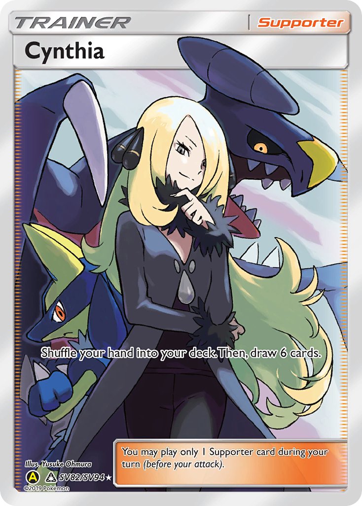 1girl alternate_color artist_name black_jacket black_pants black_sclera black_shirt blonde_hair character_name claws closed_mouth colored_sclera company_name copyright_name copyright_notice crossed_arms cynthia_(pokemon) english_text eyelashes fur_trim garchomp gen_4_pokemon grey_eyes jacket long_hair long_sleeves lucario nintendo official_art oomura_yuusuke open_mouth pants pokemon pokemon_(creature) pokemon_card pokemon_dppt pokemon_tcg red_eyes sharp_teeth shiny_pokemon shirt smile teeth third-party_source trading_card yellow_eyes