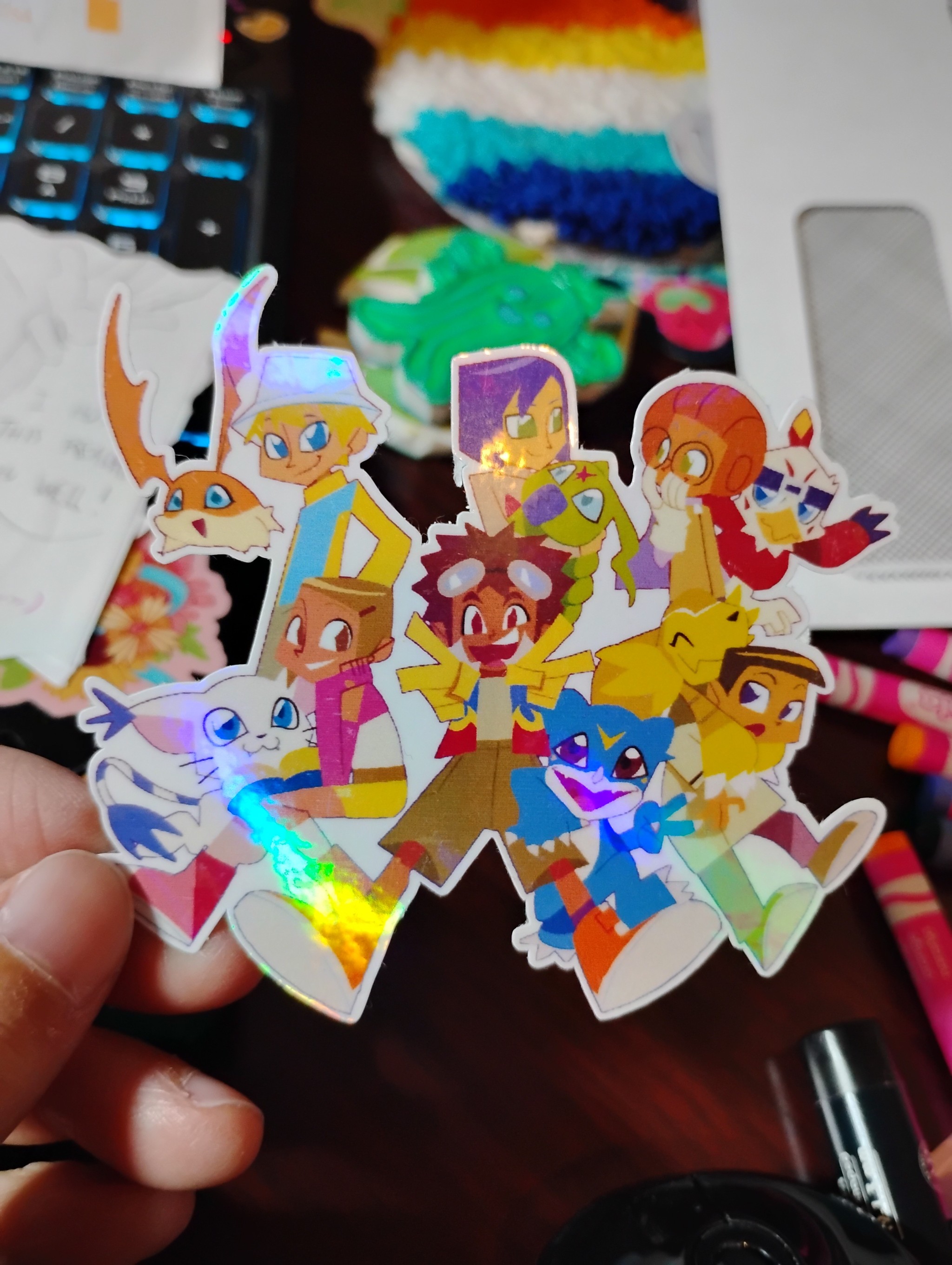 2girls 4boys absurdres armadillo armadimon bird bug cat digimon digimon_(creature) glasses hawkmon hida_iori highres ichijouji_ken inoue_miyako motomiya_daisuke multiple_boys multiple_girls patamon tailmon takaishi_takeru v-mon wings wormmon yagami_hikari
