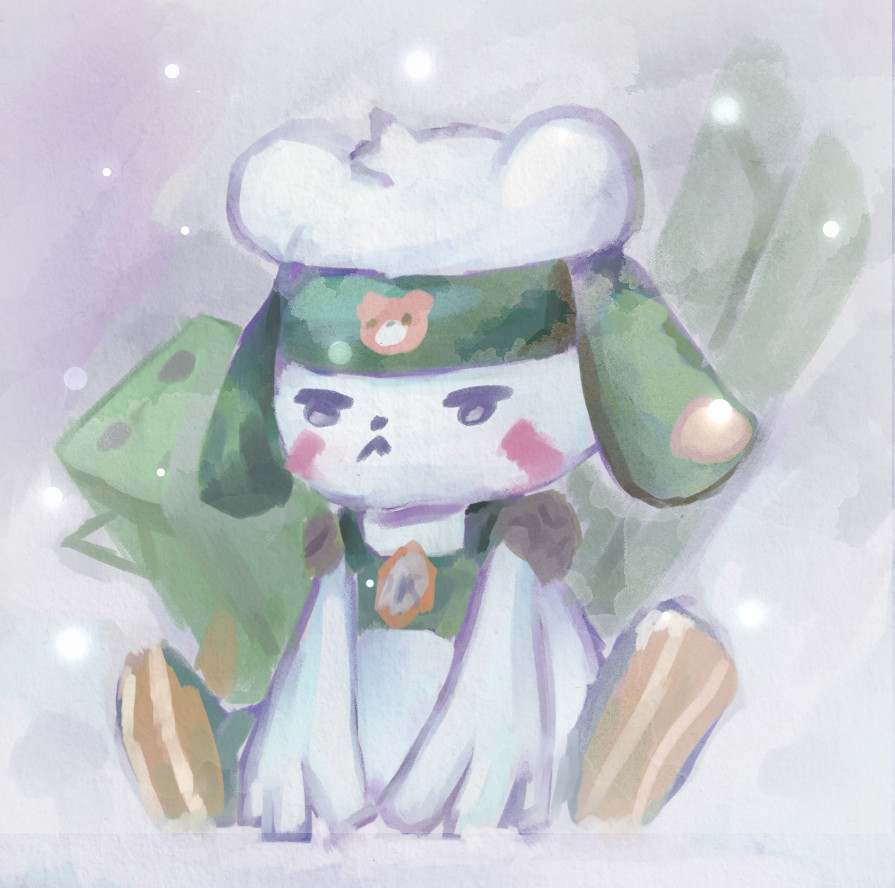 chackmon digimon digimon_(creature) digimon_frontier helmet sitting snow solo