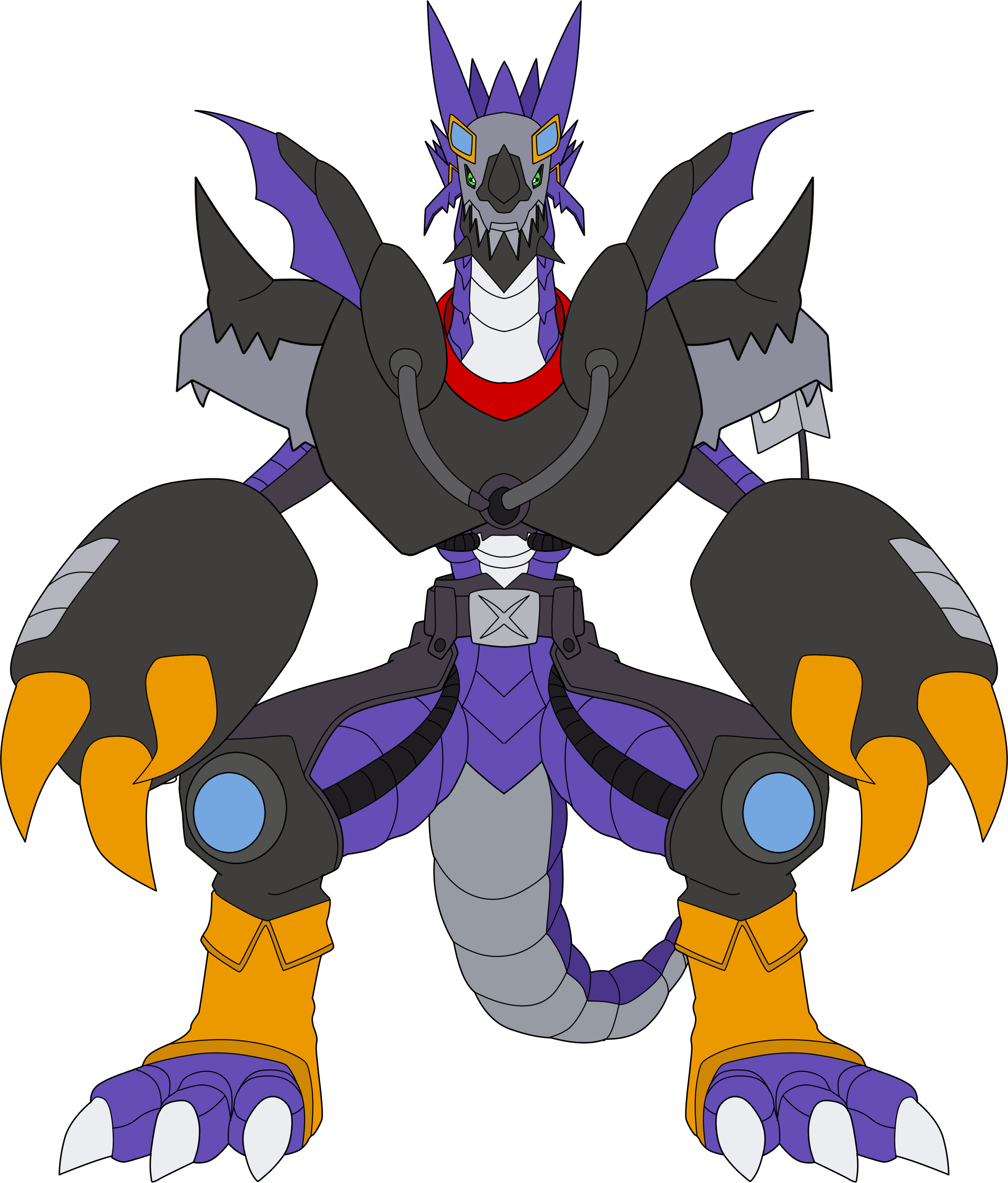 absurdres arresterdramon claws digimon digimon_(creature) digimon_xros_wars digimon_xros_wars:_toki_wo_kakeru_shounen_hunter-tachi dragon fusion highres metaltyranomon solo transparent_background xros_up_arresterdramon_(metaltyranomon)