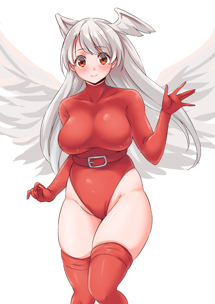 1girl angel_girl breasts final_fantasy final_fantasy_tactics highleg highleg_leotard highres large_breasts leotard red_leotard solo ultima_(fft) white_hair