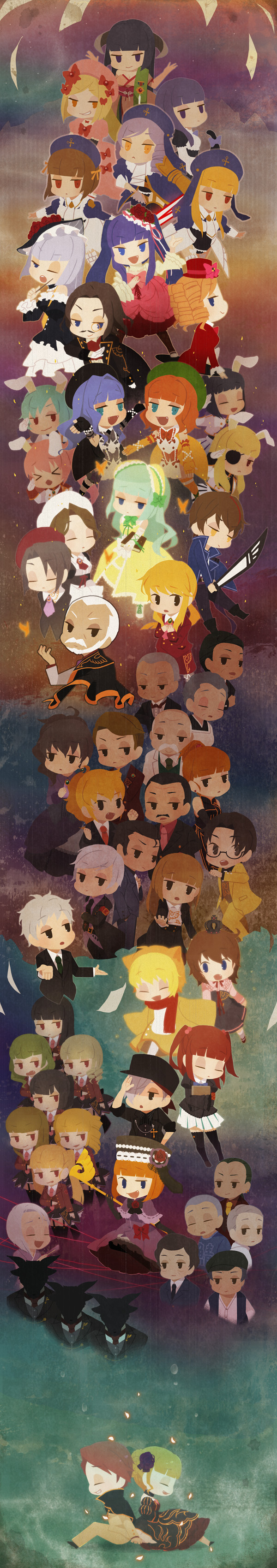 6+boys 6+girls absolutely_everyone absurdres amakusa_juuza asmodeus_(umineko) bad_id bad_pixiv_id beatrice_(umineko) beelzebub_(umineko) belphegor_(umineko) captain_kawabata captain_kuwabata chiester00 chiester410 chiester45 chiester556 chiester_sisters clair_vaux_bernardus cornelia_(umineko) dlanor_a._knox eiserne_jungfrau eva_beatrice everyone featherine_augustus_aurora frederica_bernkastel furfur furudo_erika gaap_(umineko) gertrude_(umineko) goatman_(umineko) gouda_toshirou hachijou_tooya highres kanon_(umineko) kumasawa_chiyo kumasawa_sabakichi lambdadelta leviathan_(umineko) long_image lucifer_(umineko) mammon_(umineko) multicolored_hair multiple_boys multiple_girls nanjo_masayuki nanjou_terumasa no_naku_koro_ni_(series) okonogi_tetsurou professor_otsuki ronoue_genji ronove_(umineko) ryukishi07 sakutarou_(umineko) satan_(umineko) shannon_(umineko) spoilers stakes_of_purgatory streaked_hair sumadera_kasumi suzume_(s_z_m) tall_image two-tone_hair umineko_no_naku_koro_ni ushiromiya_ange ushiromiya_battler ushiromiya_eva ushiromiya_george ushiromiya_hideyoshi ushiromiya_jessica ushiromiya_kinzou ushiromiya_krauss ushiromiya_kyrie ushiromiya_lion ushiromiya_maria ushiromiya_natsuhi ushiromiya_rosa ushiromiya_rudolf virgilia_(umineko) willard_h._wright zepar