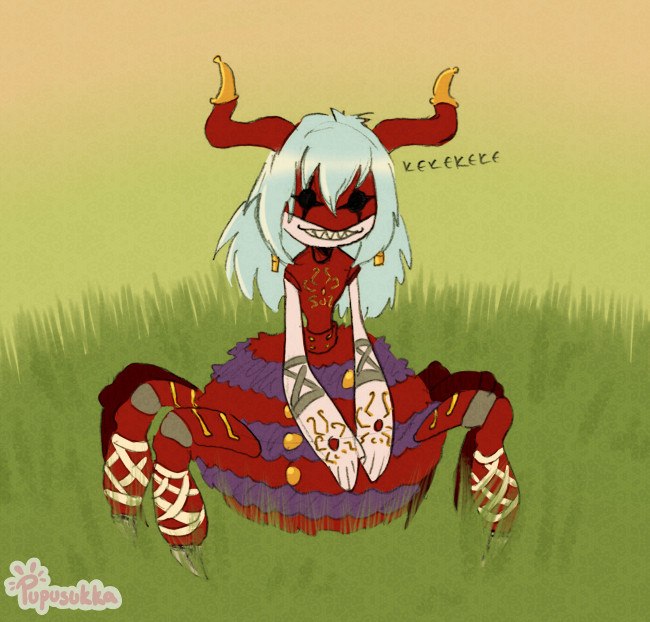 archnemon arthropod_girl digimon digimon_(creature) digimon_adventure_02 horns insect_girl long_hair mask monster_girl spider_girl