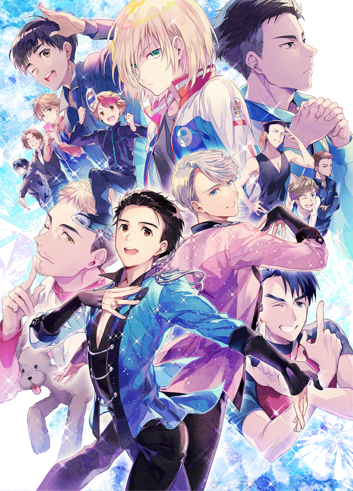 6+boys :d ;d beard black_hair blonde_hair blue_eyes brown_eyes brown_hair cellphone christophe_giacometti crossed_arms dog emil_nekola facial_hair finger_to_mouth georgi_popovich green_eyes grey_eyes grin hand_on_own_hip hand_on_own_chest ice_skates interlocked_fingers it&#039;s_j.j._style! jacket jean-jacques_leroy jewelry ji_guang-hong katsuki_yuuri kuroemon lee_seung-gil leo_de_la_iglesia makkachin male_focus michele_crispino minami_kenjirou multicolored_hair multiple_boys one_eye_closed open_mouth otabek_altin phichit_chulanont phone red_hair ring salute silver_hair skates smartphone smile sparkle track_jacket two-tone_hair viktor_nikiforov yuri!!!_on_ice yuri_plisetsky