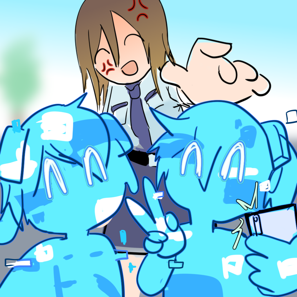 aiba_ami aiba_yumi brown_eyes brown_hair date_makiko digimon digimon_story:_cyber_sleuth medium_hair necktie police police_uniform policewoman