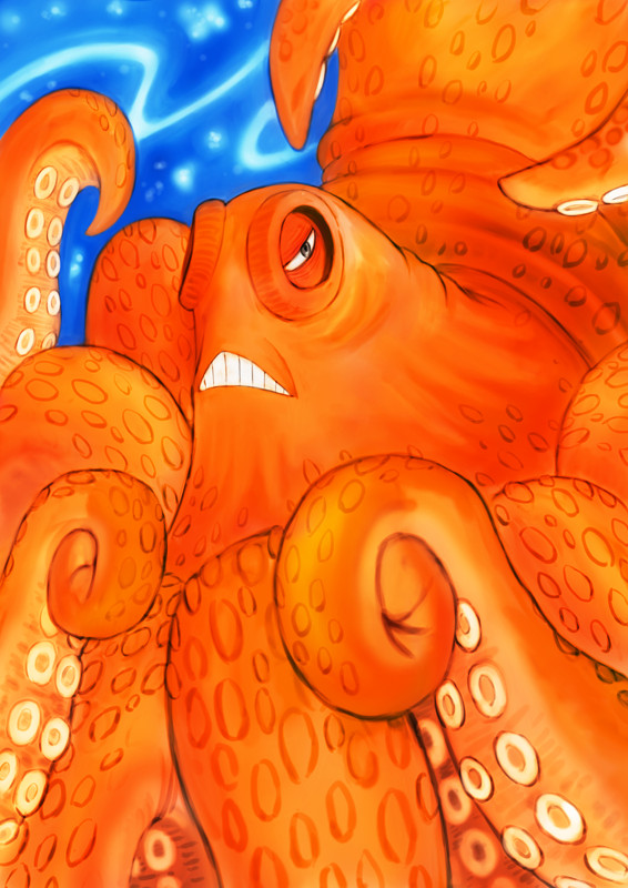 bad_id bad_pixiv_id fishman_island hakuro kraken kraken_(one_piece) monster no_humans octopus one_piece surume_(one_piece) tentacles underwater