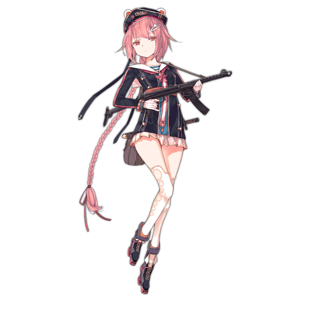1girl bag black_jacket black_shoes braid brown_bag colored_shoe_soles finger_on_trigger full_body girls&#039;_frontline gloves gun hair_between_eyes hair_ornament hairclip hat holding holding_gun holding_weapon jacket leung_ka_che long_braid long_hair long_legs long_sleeves looking_at_viewer official_art pink_hair pps-43 pps-43_(girls&#039;_frontline) red_star russian_text satchel sheath sheathed shirt shoes simple_background single_braid skirt solo star_(symbol) striped_clothes striped_shirt submachine_gun telnyashka thighhighs translation_request transparent_background very_long_hair weapon weapon_request white_gloves white_skirt white_thighhighs