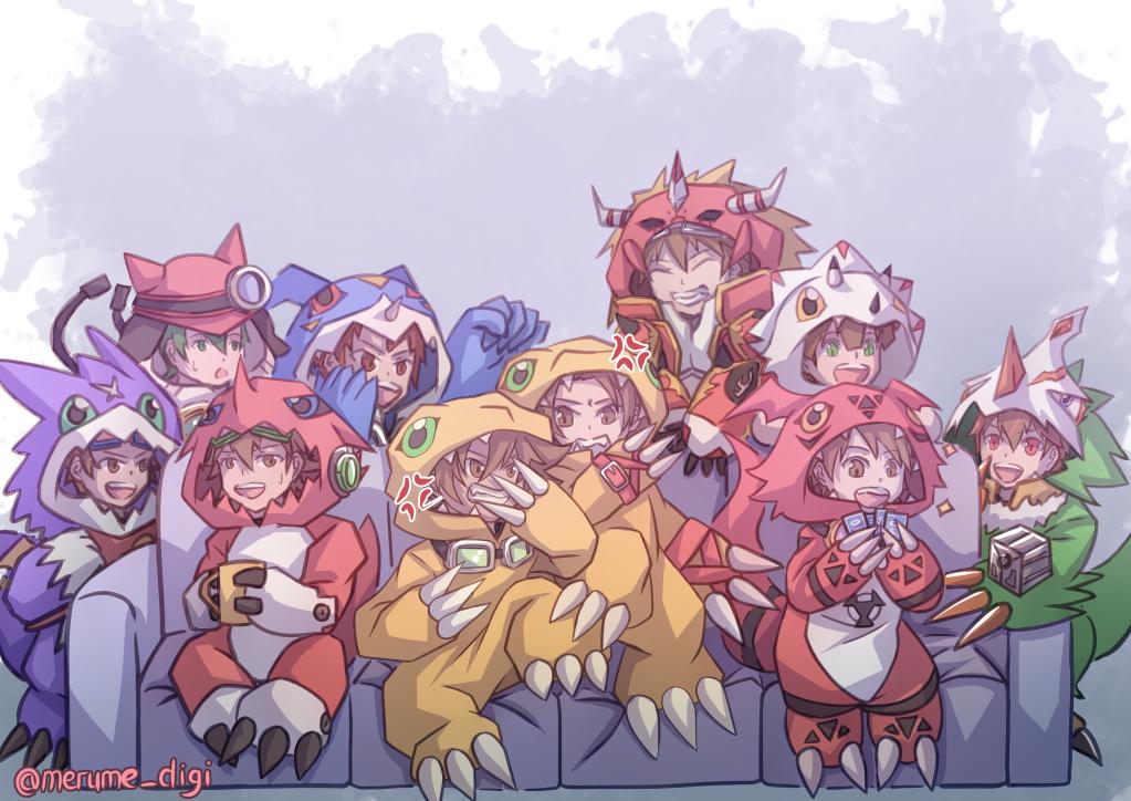agnimon agnimon_(cosplay) agumon agumon_(cosplay) agumon_(digimon_savers) agumon_(digimon_savers)_(cosplay) akashi_tagiru amanokawa_hiro belt claws cosplay costume daimon_masaru_(digimon_savers) digimon digimon_(creature) gammamon gammamon_(cosplay) gatchmon gatchmon_(cosplay) goggles goggles_around_neck guilmon guilmon_(cosplay) gumdramon gumdramon_(cosplay) helmet kanbara_takuya kazama_shoto kudou_taiki matsuda_takato motomiya_daisuke pteromon pteromon_(cosplay) shinkai_haru shoutmon shoutmon_(cosplay) v-mon v-mon_(cosplay) yagami_taichi