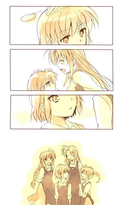 comic good_end lyrical_nanoha mahou_shoujo_lyrical_nanoha mahou_shoujo_lyrical_nanoha_a&#039;s mahou_shoujo_lyrical_nanoha_a&#039;s_portable:_the_battle_of_aces stern_the_destructor silent_comic takamachi_miyuki takamachi_momoko takamachi_nanoha takana_(nanao)