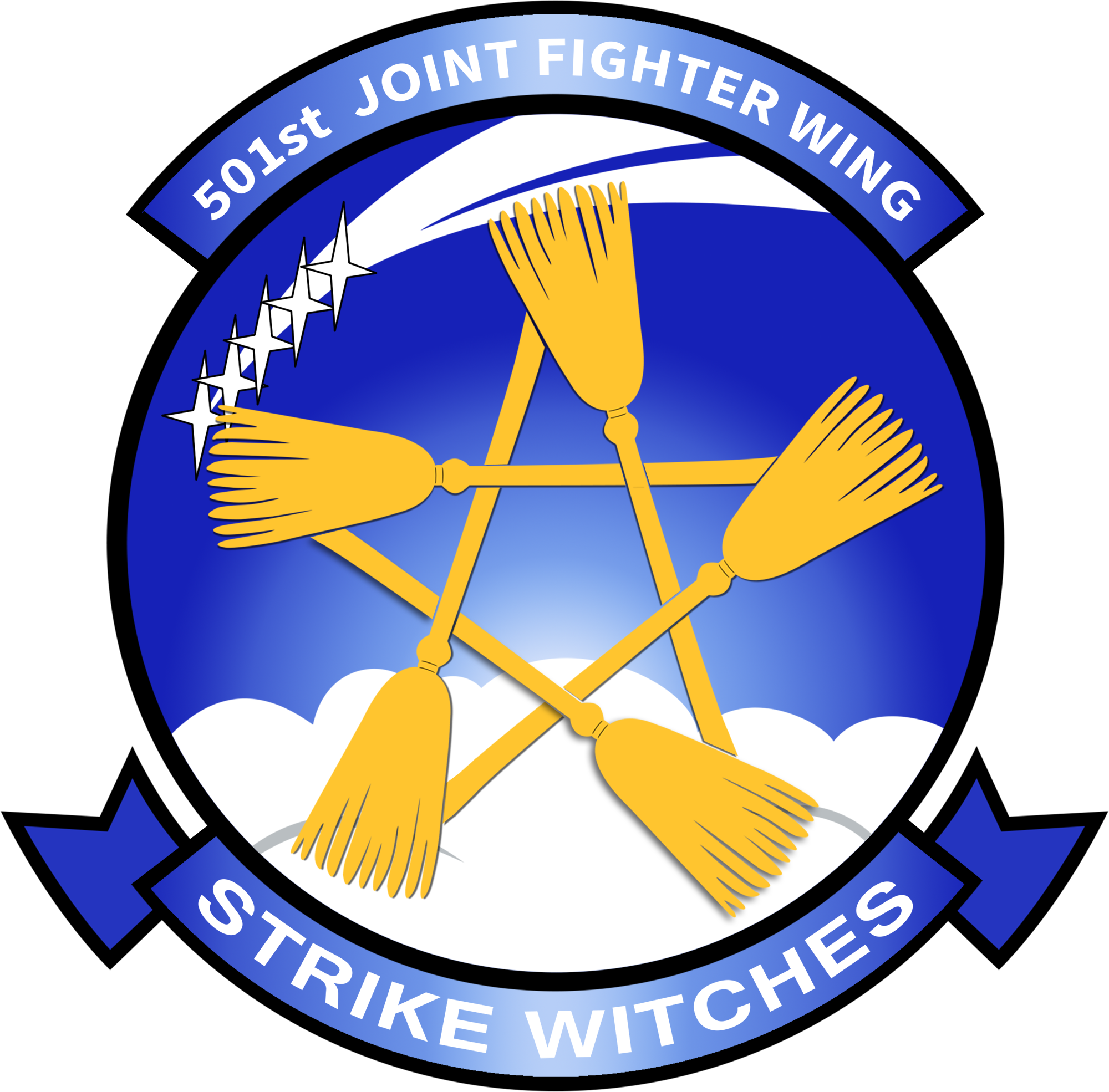 501st_joint_fighter_wing_(emblem) broom close-up cloud contrail emblem english_text heita0524 highres no_humans simple_background star_(sky) star_(symbol) strike_witches transparent_background white_background world_witches_series
