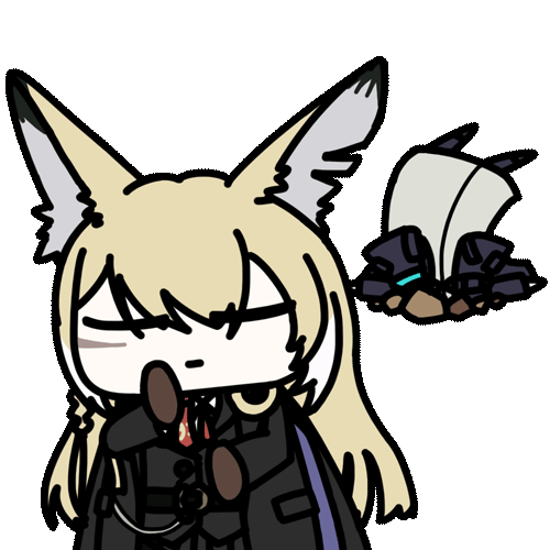 1girl 1other ambiguous_gender animal_ears animated animated_gif arknights black_coat black_ribbon black_suit blonde_hair braid chibi chibi_only closed_mouth coat doctor_(arknights) facial_scar formal_clothes fox_ears fox_girl large_ears long_hair lowres necktie no_nose notched_ear red_necktie ribbon scar scar_on_cheek scar_on_face seseren sidelocks simple_background suit transparent_background upper_body vulpisfoglia_(arknights) yellow_eyes