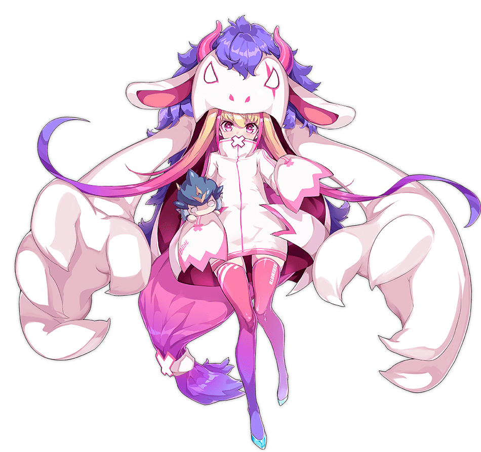 1girl ark_order behemoth_(ark_order) blonde_hair character_doll doll full_body gradient_hair gradient_legwear hat hood hoodie horns large_variant_set leviathan_(ark_order) long_hair long_sleeves low-tied_long_hair multicolored_hair official_art pink_eyes pink_hair pink_thighhighs purple_hair purple_thighhighs shanyao_jiang_tororo solo streaked_hair tachi-e thighhighs transparent_background two_side_up variant_set very_long_hair white_hoodie